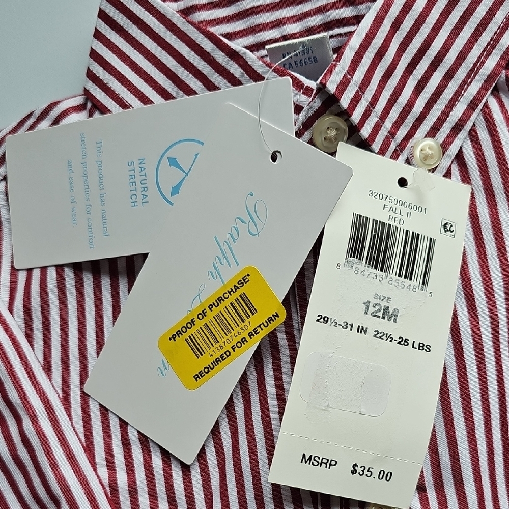 Ralph Lauren Kids Red and White Striped Button Down Shirt - Picture 3 of 9